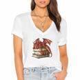 I Read Because Roasting People Is Frowned Upon Dragon Book Premium Tri-Blend Women's Jersey Short Sleeve Deep V-Neck Tshirt