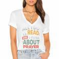 Read And Think About Prayer Faith & Book Lover Premium Women's Jersey Short Sleeve Deep V-Neck Tshirt Read And Think About Prayer Faith & Book Lover Premium Women's Jersey Short Sleeve Deep V-Neck Tshirt