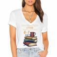 Reading 6 7 Nights Meme English Teacher Bookworm Books Women's Jersey Short Sleeve Deep V-Neck Tshirt