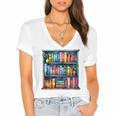 Reading And Bookcase Magic Book Premium Women's Jersey Short Sleeve Deep V-Neck Tshirt