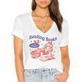 Reading Books I Can't Emotionally Handle Book Lover Women's Jersey Short Sleeve Deep V-Neck Tshirt