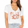 In My Reading Era Groovy Book Lovers Library Reading Women Women's Jersey Short Sleeve Deep V-Neck Tshirt In My Reading Era Groovy Book Lovers Library Reading Women Women's Jersey Short Sleeve Deep V-Neck Tshirt
