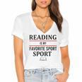 Reading Is My Favorite Sport Book Lover Saying Quote Women's Jersey Short Sleeve Deep V-Neck Tshirt Reading Is My Favorite Sport Book Lover Saying Quote Women's Jersey Short Sleeve Deep V-Neck Tshirt