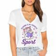 Reading Is My Favorite Sport Saying Quote Book Lovers Women's Jersey Short Sleeve Deep V-Neck Tshirt Reading Is My Favorite Sport Saying Quote Book Lovers Women's Jersey Short Sleeve Deep V-Neck Tshirt