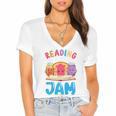 Reading Is My Jam I Love To Read Books Boy Girl Women's Jersey Short Sleeve Deep V-Neck Tshirt Reading Is My Jam I Love To Read Books Boy Girl Women's Jersey Short Sleeve Deep V-Neck Tshirt