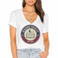 Reading Society Est 2024 Vintage Book Club Women's Jersey Short Sleeve Deep V-Neck Tshirt