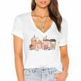 Reading Tea Coffee And Books Women's Jersey Short Sleeve Deep V-Neck Tshirt Reading Tea Coffee And Books Women's Jersey Short Sleeve Deep V-Neck Tshirt