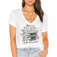 There's No Such Thing As Too Many Book Women's Jersey Short Sleeve Deep V-Neck Tshirt