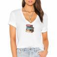 Retro Sometimes I Think I Read Too Much For Book Lover Women's Jersey Short Sleeve Deep V-Neck Tshirt