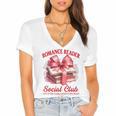 Romance Book Reading Bookish Romance Reader Social Club Women's Jersey Short Sleeve Deep V-Neck Tshirt Romance Book Reading Bookish Romance Reader Social Club Women's Jersey Short Sleeve Deep V-Neck Tshirt