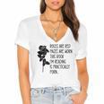 Roses Are Red Pages Are Worn Spicy Book Reading Smut Reader Women's Jersey Short Sleeve Deep V-Neck Tshirt Roses Are Red Pages Are Worn Spicy Book Reading Smut Reader Women's Jersey Short Sleeve Deep V-Neck Tshirt