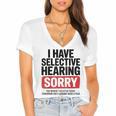 Sarcastic Sayings Introvert I Have Selective Hearing Women's Jersey Short Sleeve Deep V-Neck Tshirt Sarcastic Sayings Introvert I Have Selective Hearing Women's Jersey Short Sleeve Deep V-Neck Tshirt