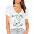 He Sees What You'Ve Been Reading Christmas Bookish Santa Premium Tri-Blend Women's Jersey Short Sleeve Deep V-Neck Tshirt