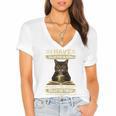 i Have Selective Hearing Cat Coffee Books Retro Women's Jersey Short Sleeve Deep V-Neck Tshirt