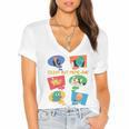 Silent But Meme-Ing Introvert Anti People Antisocial Quiet Women's Jersey Short Sleeve Deep V-Neck Tshirt