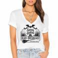 Sleepy Hollow Dead And Breakfast Please Book A Head Women's Jersey Short Sleeve Deep V-Neck Tshirt