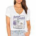 Smut Goblin Reading Club Book Lover Dark Academia Women's Jersey Short Sleeve Deep V-Neck Tshirt Smut Goblin Reading Club Book Lover Dark Academia Women's Jersey Short Sleeve Deep V-Neck Tshirt