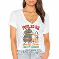 Smut Reader Cat Lover Fueled By Smutty Books & Cat Snuggles For Men Women Women's Jersey Short Sleeve Deep V-Neck Tshirt
