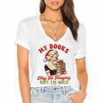 Smut Reader Christmas My Books May Be Naughty But I'm Nice Women's Jersey Short Sleeve Deep V-Neck Tshirt