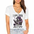 Smut Reader Spicy Book Romance I Like Them Thick & Spicy Women's Jersey Short Sleeve Deep V-Neck Tshirt