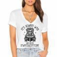 Smutty Spicy Book Its Always WYD And Never DYWMTCOAEYPTYCOMF Women's Jersey Short Sleeve Deep V-Neck Tshirt