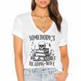Somebody's Smut Reading Wife Smutty Book Lovers Women's Jersey Short Sleeve Deep V-Neck Tshirt Somebody's Smut Reading Wife Smutty Book Lovers Women's Jersey Short Sleeve Deep V-Neck Tshirt