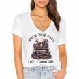 Spread Those Pages Like A Good Girl Dark Romance Spicy Books Women's Jersey Short Sleeve Deep V-Neck Tshirt Spread Those Pages Like A Good Girl Dark Romance Spicy Books Women's Jersey Short Sleeve Deep V-Neck Tshirt