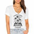 I Stopped Reading To Be Here Introvert Book Lover Bookworm Women's Jersey Short Sleeve Deep V-Neck Tshirt