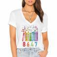 Subtle Floral Foxglove Daisy Tulip Book Lover Women's Jersey Short Sleeve Deep V-Neck Tshirt