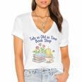 Tale As Old As Time Floral Bookshop Romantic Women's Jersey Short Sleeve Deep V-Neck Tshirt Tale As Old As Time Floral Bookshop Romantic Women's Jersey Short Sleeve Deep V-Neck Tshirt