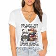 Teacher Bookworm Book Lover Panda Reading Book Librarian Tee Women's Jersey Short Sleeve Deep V-Neck Tshirt