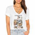 Thrifting Goose Vintage Fashion Book Lover Women's Jersey Short Sleeve Deep V-Neck Tshirt