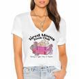 Tired Moms Book Club Running On Coffee Chaos And Chapter Cat Women's Jersey Short Sleeve Deep V-Neck Tshirt