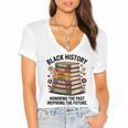 History Month Teacher Reading Book Lover Floral Stack Premium Tri-Blend Women's Jersey Short Sleeve Deep V-Neck Tshirt