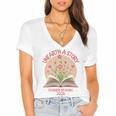 Unearth a Story 2026 Summer Reading Program Flowers Book Premium Tri-Blend Women's Jersey Short Sleeve Deep V-Neck Tshirt Unearth a Story 2026 Summer Reading Program Flowers Book Premium Tri-Blend Women's Jersey Short Sleeve Deep V-Neck Tshirt