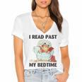 Vintage I Read Past My Bedtime Cute Sleeping Bear Book Lover Women's Jersey Short Sleeve Deep V-Neck Tshirt Vintage I Read Past My Bedtime Cute Sleeping Bear Book Lover Women's Jersey Short Sleeve Deep V-Neck Tshirt