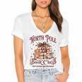 Vintage Retro North Pole Book Club Hot Cocoa Women's Jersey Short Sleeve Deep V-Neck Tshirt Vintage Retro North Pole Book Club Hot Cocoa Women's Jersey Short Sleeve Deep V-Neck Tshirt
