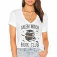 Vintage Salem Book Club Cat Bookish Spooky Halloween Women's Jersey Short Sleeve Deep V-Neck Tshirt Vintage Salem Book Club Cat Bookish Spooky Halloween Women's Jersey Short Sleeve Deep V-Neck Tshirt