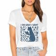 I Do What I Want Cat Reading Book Boho Flowers Vintage Women's Jersey Short Sleeve Deep V-Neck Tshirt I Do What I Want Cat Reading Book Boho Flowers Vintage Women's Jersey Short Sleeve Deep V-Neck Tshirt