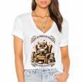 Wise Owl Reading Books Women's Jersey Short Sleeve Deep V-Neck Tshirt