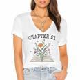 Women's Chapter 21 Book Lovers & Readers 21st Birthday Wildflowers Women's Jersey Short Sleeve Deep V-Neck Tshirt Women's Chapter 21 Book Lovers & Readers 21st Birthday Wildflowers Women's Jersey Short Sleeve Deep V-Neck Tshirt