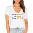 Women's Read Books Be Kind Stay Weird Book Lover Rainbow Women's Jersey Short Sleeve Deep V-Neck Tshirt Women's Read Books Be Kind Stay Weird Book Lover Rainbow Women's Jersey Short Sleeve Deep V-Neck Tshirt