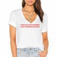 Women's I Really Love Books And Women's Rights Feminist Girls Women Women's Jersey Short Sleeve Deep V-Neck Tshirt