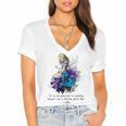Women's Vintage Book Quote It’s No Use Going Back To Yesterday Women's Jersey Short Sleeve Deep V-Neck Tshirt