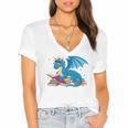 In A World Full Of Bookworms Be A Book Dragon Women's Jersey Short Sleeve Deep V-Neck Tshirt In A World Full Of Bookworms Be A Book Dragon Women's Jersey Short Sleeve Deep V-Neck Tshirt