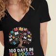 100 Days In The Books Reading Teachers Librarians School Women's Jersey Short Sleeve Deep V-Neck Tshirt 100 Days In The Books Reading Teachers Librarians School Women's Jersey Short Sleeve Deep V-Neck Tshirt