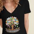100 Days Of School In The Books Librarian Reading Teacher Women's Jersey Short Sleeve Deep V-Neck Tshirt