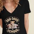 100 Days Of School Cute Puppies And Books Women's Jersey Short Sleeve Deep V-Neck Tshirt 100 Days Of School Cute Puppies And Books Women's Jersey Short Sleeve Deep V-Neck Tshirt