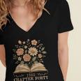 1985 Chapter Forty 40th Birthday Wildflower Book 40 Year Old Women's Jersey Short Sleeve Deep V-Neck Tshirt