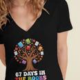 67 Days In The Books Reading Teacher 67th Day Of School Kids Women's Jersey Short Sleeve Deep V-Neck Tshirt 67 Days In The Books Reading Teacher 67th Day Of School Kids Women's Jersey Short Sleeve Deep V-Neck Tshirt